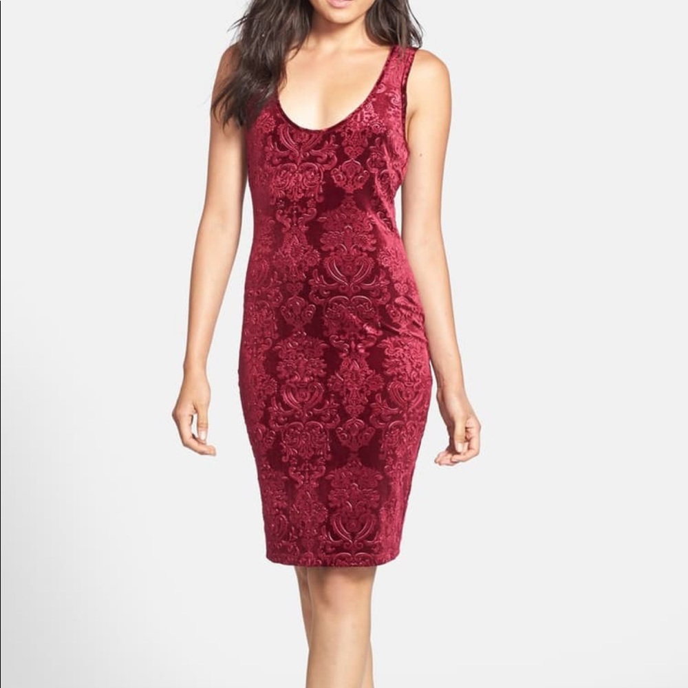 Red velvet Bodycon dress  - XS NWT